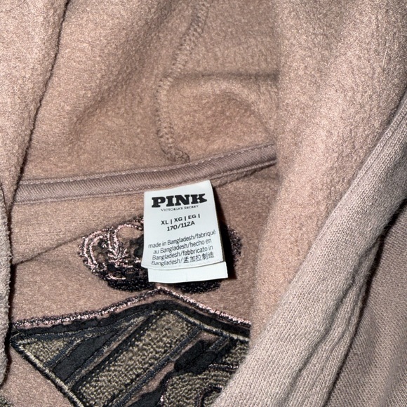 PINK Victoria's Secret Taupe Hoodie with Logo - Picture 3 of 4